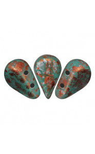 Les perles par Puca® Amos beads Opaque green turquoise tweedy 63130/45703
